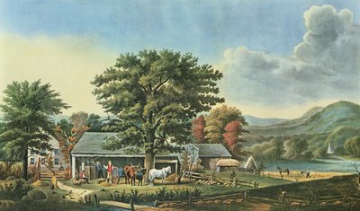 Autumn in New England - Cider Making, 1866 by N. and Ives, J.M. Currier